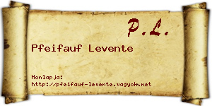 Pfeifauf Levente névjegykártya